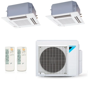 Ar-Condicionado Multi Split Inverter Daikin 18.000 BTUs (2x Evap Cassete 4 Vias 9.000) Quente/Frio 220V