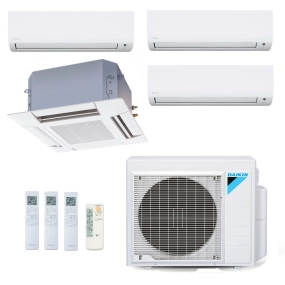 Ar-Condicionado Multi Split Inverter Daikin 28.000 (1x Evap HW 9.000 + 2x Evap HW 12.000 + 1x Evap Cassete 4 Vias 18.000) Quente/Frio 220V