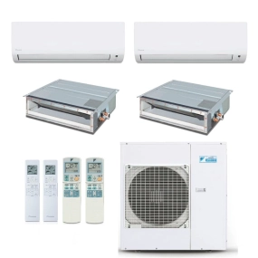Ar-Condicionado Multi Split Inverter Daikin 38.000 BTUs (2x Evap HW 9.000 + 2x Evap Duto 18.000) Quente/Frio 220V