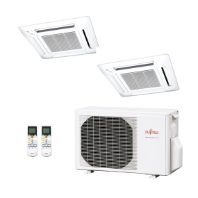 Ar-Condicionado Multi Split Inverter Fujitsu 18.000 BTUs (2x Evap Cassete 4 Vias 12.000) Quente/Frio 220V
