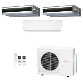 Ar-Condicionado Multi Split Inverter Fujitsu 23.000 (1x Evap HW 7.000 + 1x Evap Duto 9.000 + 1x Evap Duto 12.000) Quente/Frio 220V