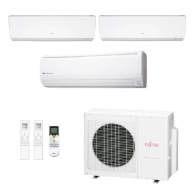 Ar-Condicionado Multi Split Inverter Fujitsu 23.000 BTUs (1x Evap HW 7.000 + 1x Evap HW 9.000 + 1x Evap HW 18.000) Quente/Frio 220V