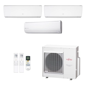 Ar-Condicionado Multi Split Inverter Fujitsu 35.000 BTUs (1x Evap HW 9.000 + 1x Evap HW 12.000 + 1x Evap HW 18.000) Quente/Frio 220V