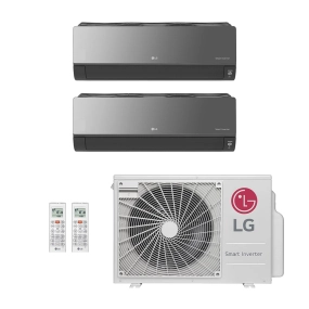 Ar-Condicionado Multi Split Inverter LG 18.000 BTUs (1x Evap HW Artcool 8.500 + 1x Evap HW Artcool 11.900) Quente/Frio 220V