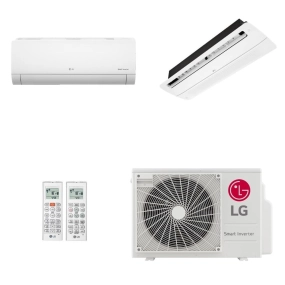 Ar-Condicionado Multi Split Inverter LG 21.000 (1x Evap HW 12.000 + 1x Evap Cassete 1 Via 18.000) Quente/Frio 220V