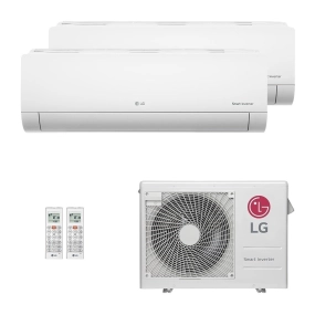 Ar-Condicionado Multi Split Inverter LG 21.000 (1x Evap HW 12.000 + 1x Evap HW 18.000) Quente/Frio 220V								