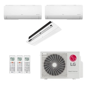 Ar-Condicionado Multi Split Inverter LG 21.000 (2x Evap HW 9.000 + 1x Evap Cassete 1 Via 12.000) Quente/Frio 220V