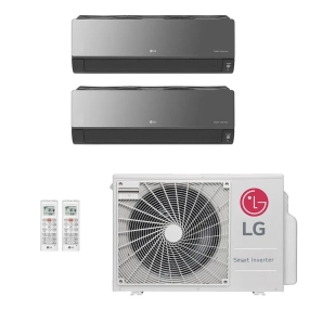 Ar-Condicionado Multi Split Inverter LG 21.000 (2x Evap HW Artcool 12.000) Quente/Frio 220V	