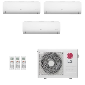 Ar-Condicionado Multi Split Inverter LG 24.000 (2x Evap HW 7.000 + 1x Evap HW 18.000) Quente/Frio 220V								