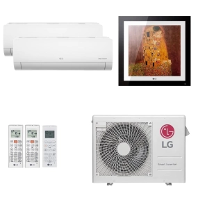 Ar-Condicionado Multi Split Inverter LG 24.000 BTUs (1x Evap Artcool Gallery 12.000 + 2x Evap HW 9.000) Quente/Frio 220V