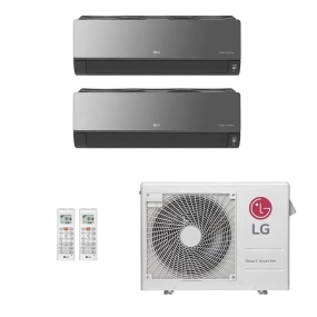 Ar-Condicionado Multi Split Inverter LG 24.000 BTUs (1x Evap HW 12.000 + 1x Evap HW 18.000) Quente/Frio 220V