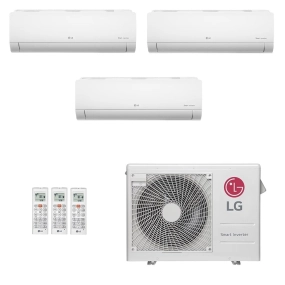 Ar-Condicionado Multi Split Inverter LG 24.000 BTUs (2x Evap HW 9.000 + 1x Evap HW 18.000 ) Quente/Frio 220V