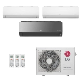 Ar-Condicionado Multi Split Inverter LG 24.000 BTUs (2x Evap HW 9.000 + 1x Evap HW Artcool 9.000) Quente/Frio 220V
