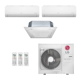 Ar-Condicionado Multi Split Inverter LG 30.000 BTUs (2x Evap HW 9.000 + 1x Evap Cassete 4 Vias 24.000) Quente/Frio 220V