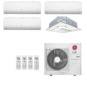 Ar-Condicionado Multi Split Inverter LG 36.000 BTUs (3x Evap HW 9.000 + 1x Evap Cassete 4 Vias 12.000) Quente/Frio 220V