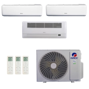 Ar-Condicionado Multi Split Inverter R-32 Gree 24.000 (2x Evap HW 9.000 + 1x Evap Cassete 1 Via 9.000) Quente/Frio 220V