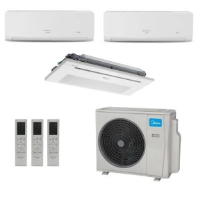 Ar-Condicionado Multi Split Inverter Springer Midea 27.000 BTUs (2x Evap HW 9.000 + 1x Evap Cassete 1 Via 9.000) Quente/Frio 220V