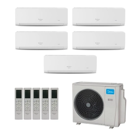 Ar-Condicionado Multi Split Inverter Springer Midea 42.000 (4x Evap HW 9.000 + 1x Evap HW 18.000) Quente/Frio 220V
