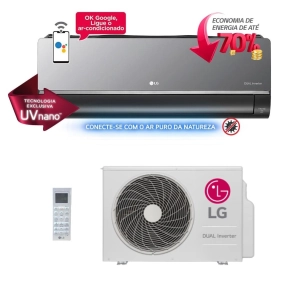 Ar-Condicionado Split HW LG Dual Inverter Voice Artcool UV Nano 18.000 BTUs Quente/Frio 220V