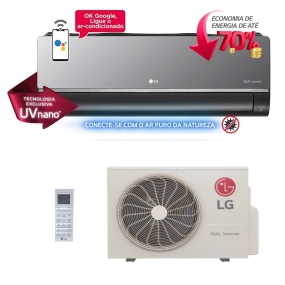 Ar-Condicionado Split HW LG Dual Inverter Voice Artcool UV Nano 24.000 BTUs Quente/Frio 220V