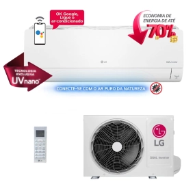 Ar-Condicionado Split HW LG Dual Inverter Voice UV Nano 12.000 BTUs Quente/Frio 220V