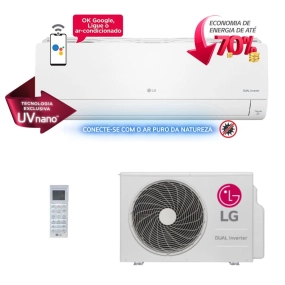 Ar-Condicionado Split HW LG Dual Inverter Voice UV Nano 18.000 BTUs Quente/Frio 220V